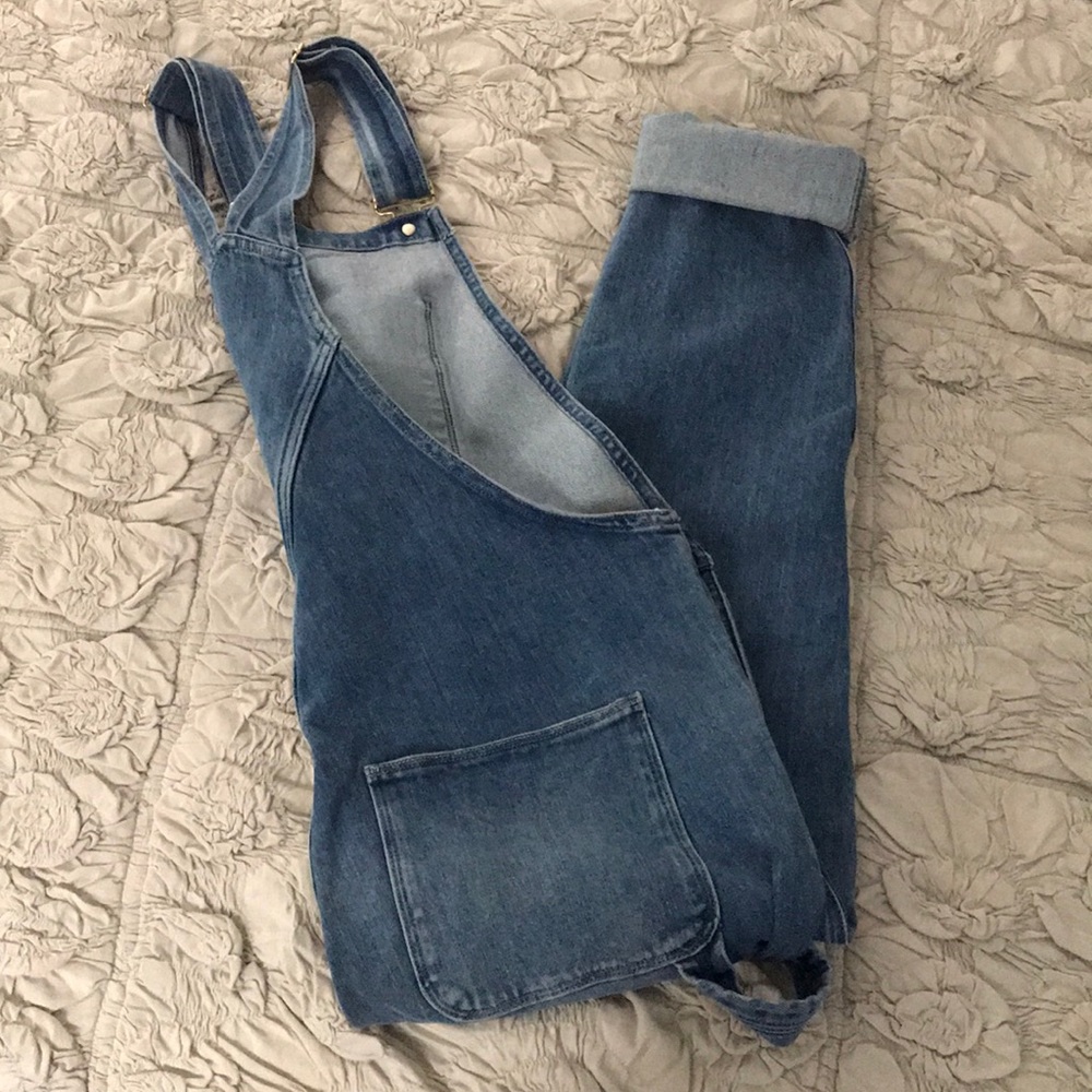 *Sold* Frame Le Garcon Boyfriend style Cropped Denim Overalls New With Tag - Picture 9 of 11